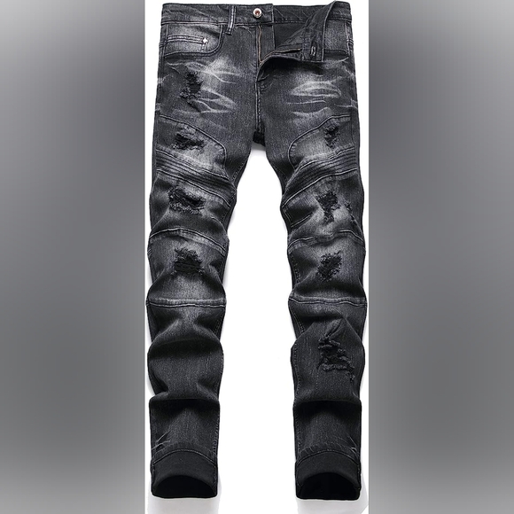 New Men's Designed Unique Street Urbanwear Jeans Multiple Sizes - Picture 1 of 4